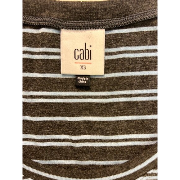 Cabi Dia Women Asymmetrical Midi Dress Blue Gray Striped Sleeveless XS - Picture 5 of 6